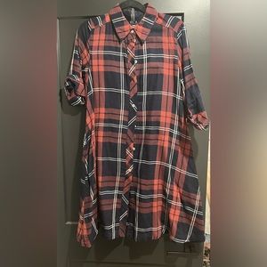 Plaid shirt dress
